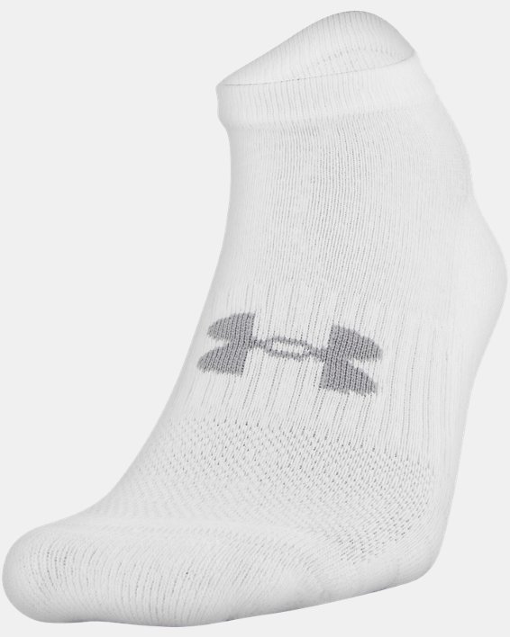 Unisex UA Training Cotton No Show 6-Pack Socks, White, pdpMainDesktop image number 3